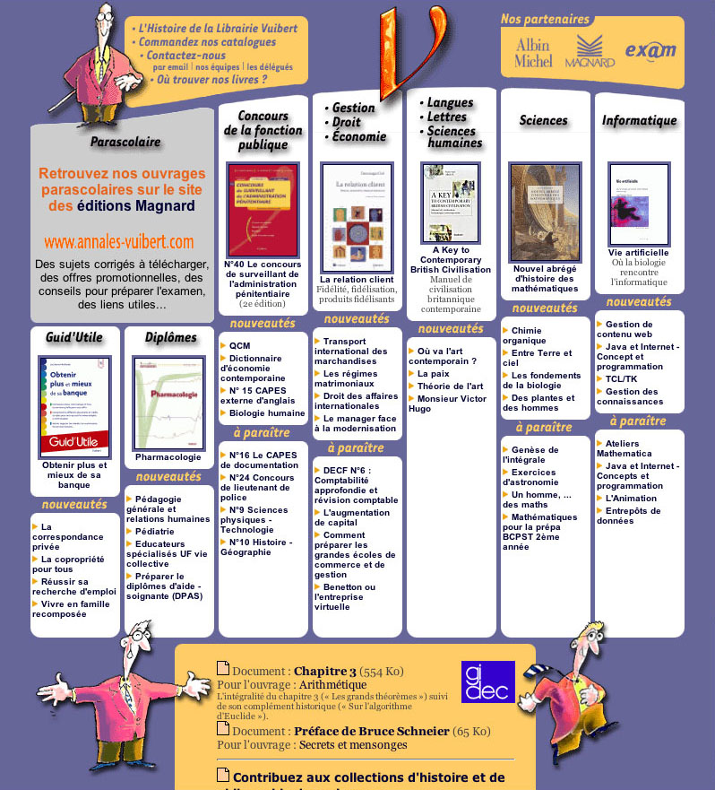 L'image semble être une affiche ou une brochure présentant des ressources éducatives et des publications, probablement liées à des éditions scolaires. On y trouve des sections sur différents domaines tels que la gestion, les lettres, les sciences, et d'autres matières, ainsi que des informations sur des concours et des guides. Les informations de contact ou des recommandations pour des achats peuvent également y être présentes, indiquant une collaboration avec des partenaires.