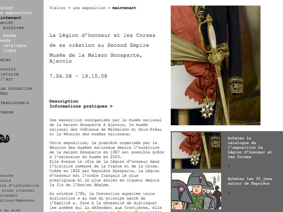 L'image semble être une annonce ou une présentation d'une exposition sur la Légion d'honneur et les Corsi à son origine durant le Second Empire. Elle mentionne le Musée de la Maison Bonaparte à Ajaccio, avec des dates précises de l'exposition. On y trouve des éléments de design qui incluent un fond sombre, du texte informatif et peut-être des illustrations ou des motifs en rapport avec le thème. Le visuel met l'accent sur l'histoire de la Légion d'honneur et son importance historique.