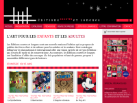 L'image semble être une capture d'écran d'un site internet dédié aux éditions de livres pour enfants et adultes. En haut, il y a le titre "Éditions courtes et longues" avec un design moderne. Le site propose des livres d'art et de culture, avec un accent sur l'éducation. Un section mentionne "L'art pour les enfants et les adultes", indiquant des publications adaptées à différents groupes d'âge. En bas, des vignettes de couvertures de livres sont visibles, suggérant une variété de titres abordant des histoires d'art et des mouvements artistiques. Le design est coloré et attrayant, visant à capter l'attention des visiteurs.