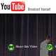 L'image semble être une capture d'écran d'une interface YouTube. On y voit le logo de YouTube en haut, accompagné d'une mention "Broadcast Yourself". En dessous, il y a des boutons qui permettent de partager la vidéo et d'autres options liées à la vidéo. L'arrière-plan est probablement sombre, suggérant un environnement de présentation ou de performance.