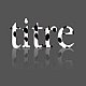 L'image présente le mot "titre" écrit en lettres stylisées. Les lettres ont un motif de taches noires sur fond blanc, ressemblant à des taches de vache. Le fond de l'image est gris, et il y a un effet de reflet sous le mot, ajoutant une dimension visuelle.